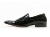 Angel Infantes Black Eel Embossed Slip On Shoes