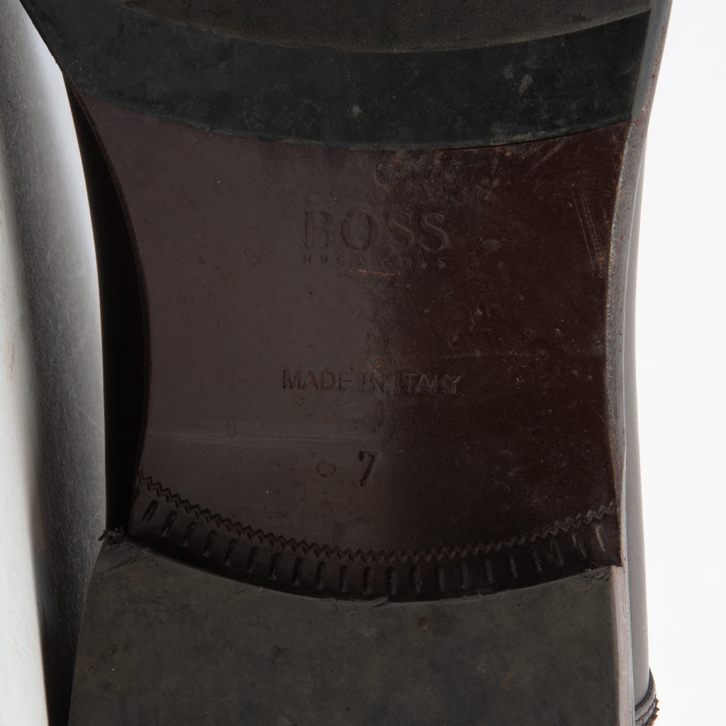 Hugo Boss Made in Italy Brown Leather Derby Shoes