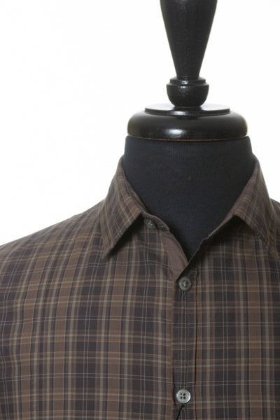 John Varvatos NWT Brown Plaid Shirt