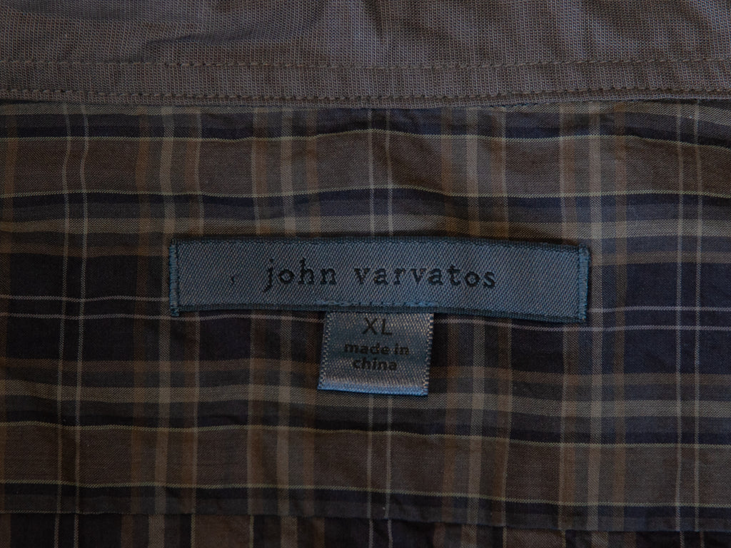 John Varvatos NWT Brown Plaid Shirt