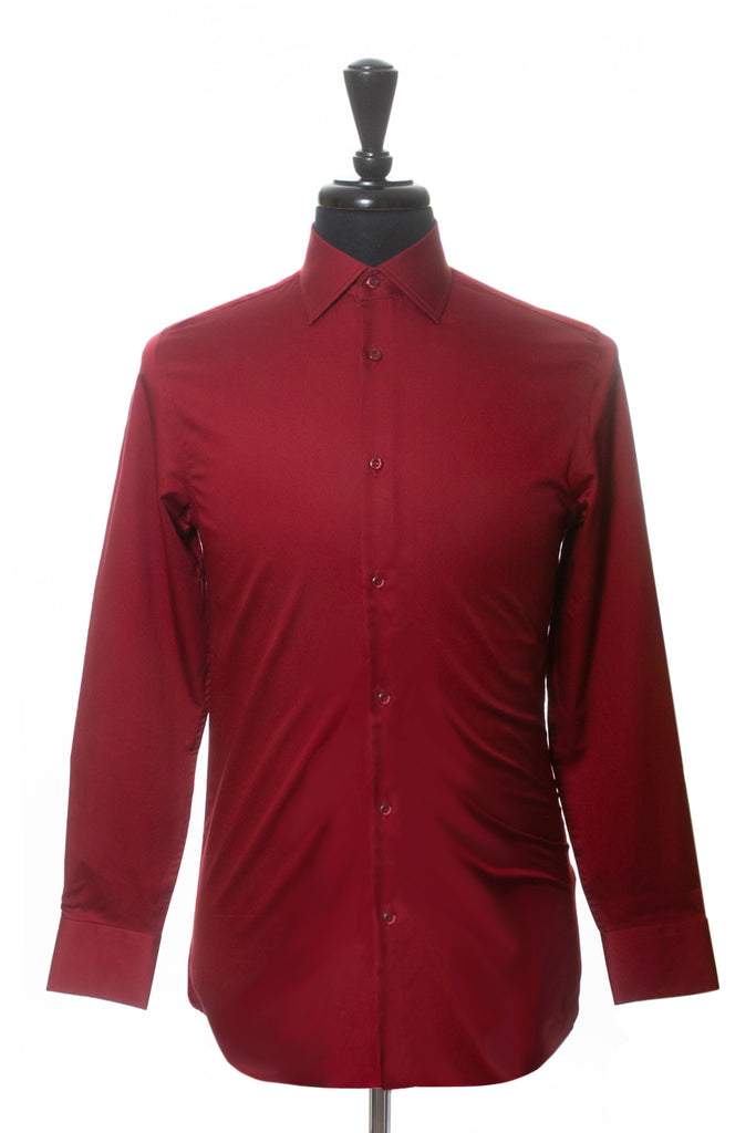 Oskar Makinen Deep Red Modern Fit Shirt