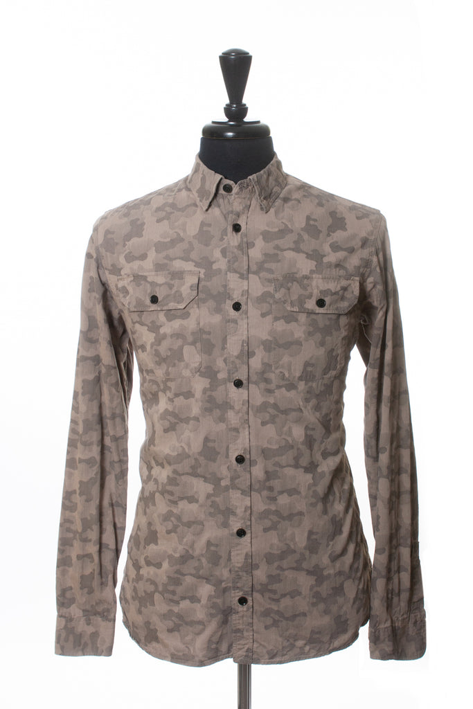 AllSaints Brown Camo Mimesis Shirt