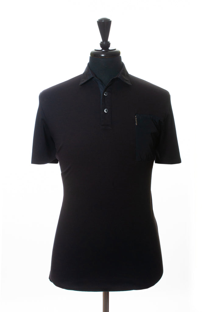 Michael Kors Black Nylon Pocket Polo Shirt