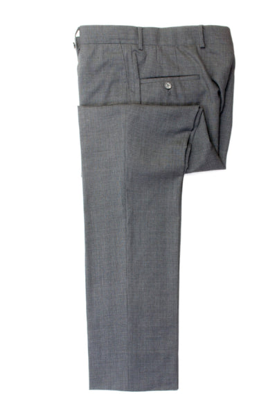 Samuelsohn Gray Microcheck Natural Stretch Wool Q-62 Trousers