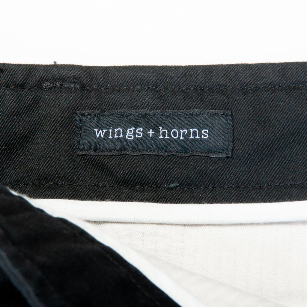Wings + Horns Black Button Fly Chinos