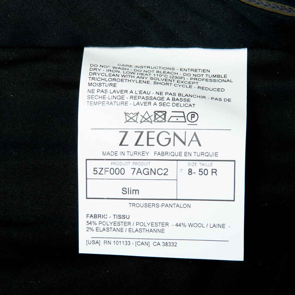 ZZegna Black Slim Fit Performance Trousers