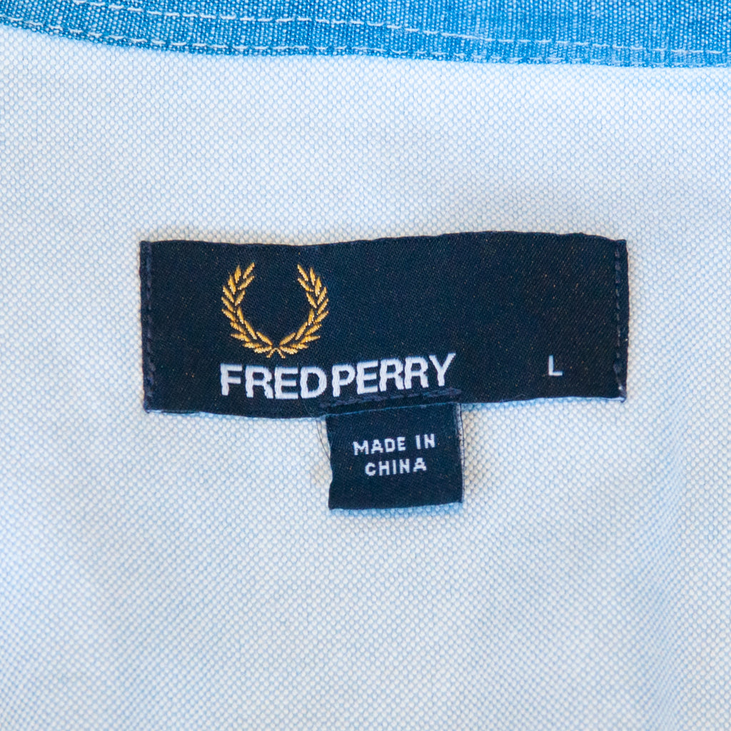 Fred Perry Blue Chambray Button Down Shirt