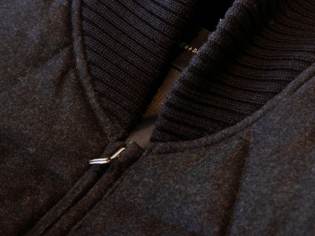 Wings + Horns Charcoal Gray Cashmere Blend Bomber Jacket