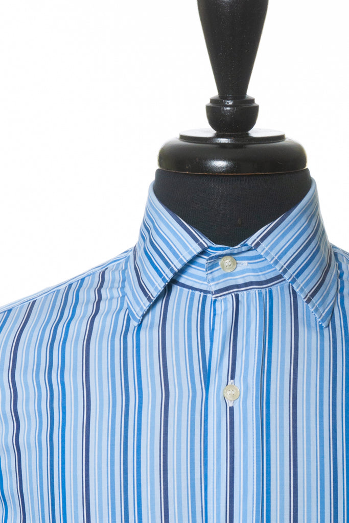 Etro Blue Striped Cotton Shirt