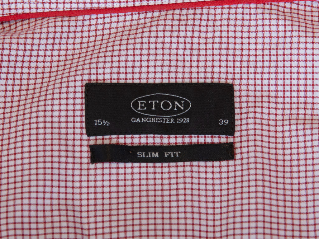 Eton Slim Fit Red Graph Check Shirt