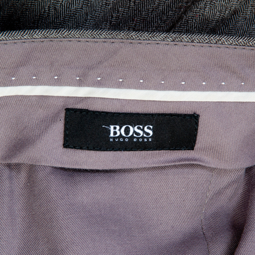 Hugo Boss Gray Herringbone Sharp2 Trousers