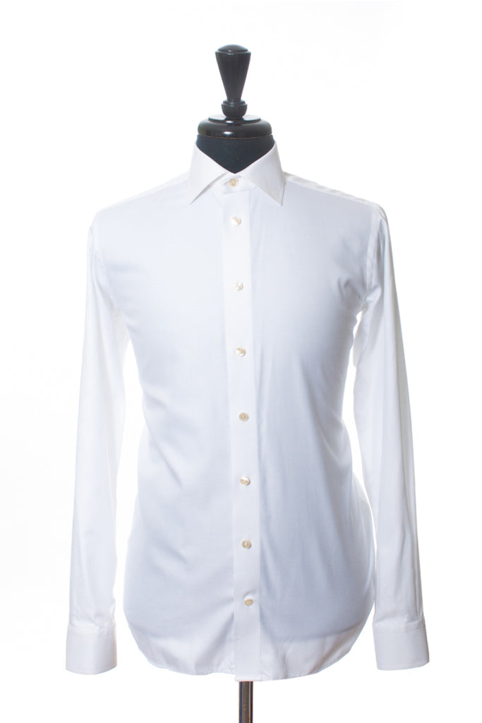 Eton White Cotton Twill Contemporary Fit Shirt