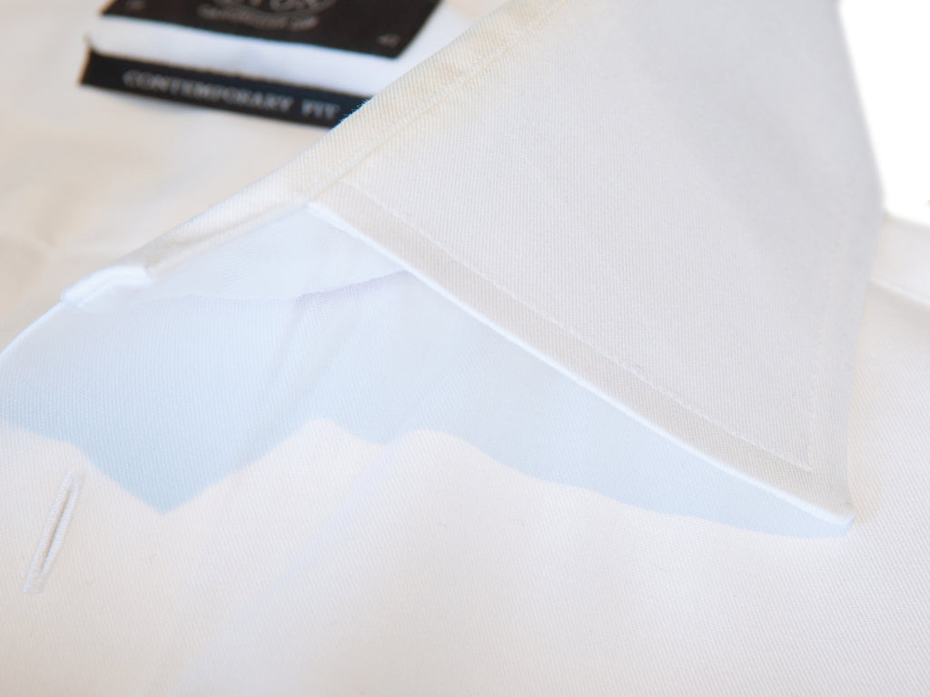 Eton White Cotton Twill Contemporary Fit Shirt
