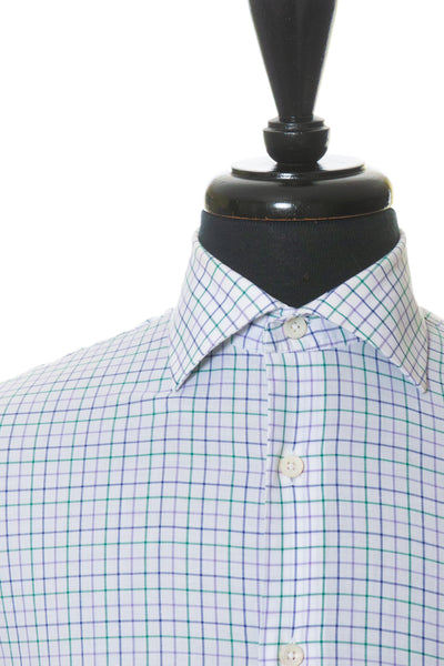 Canali 1934 Purple and Green Check Shirt