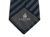 Lanvin Blue on Black Striped Tie