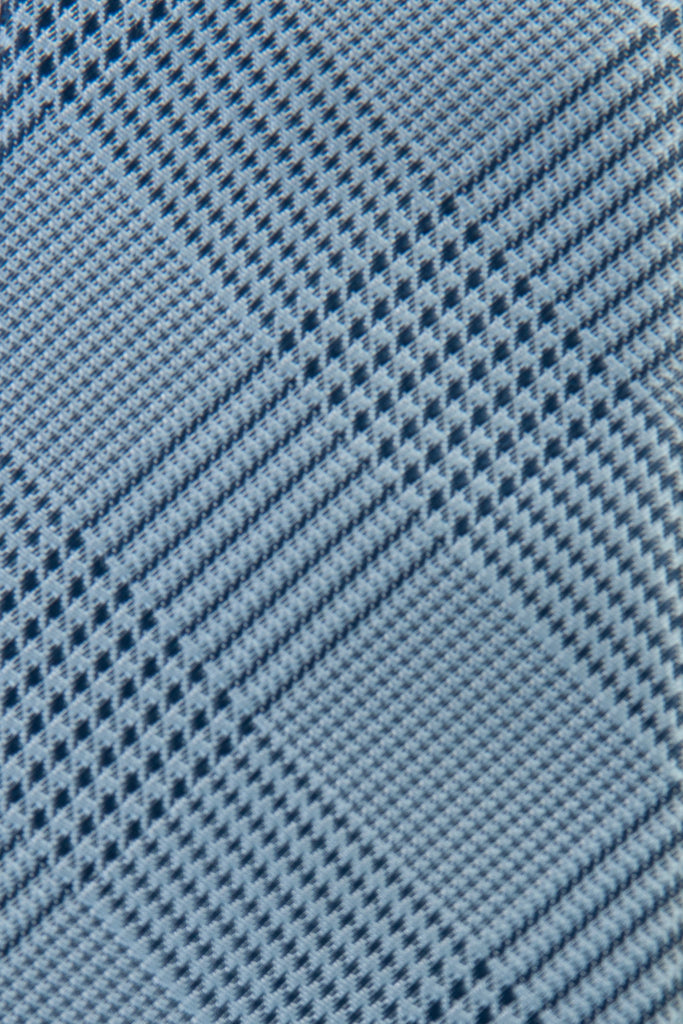 APC Light Blue Check Microfibre Skinny Tie
