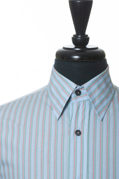 Dolce & Gabbana Green on Blue Striped Tailored Fit Shirt