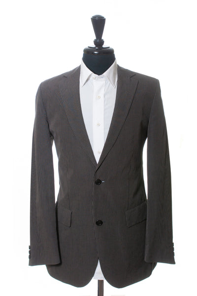 Hugo Boss Gray Striped Cotton Linen Maxwell Blazer