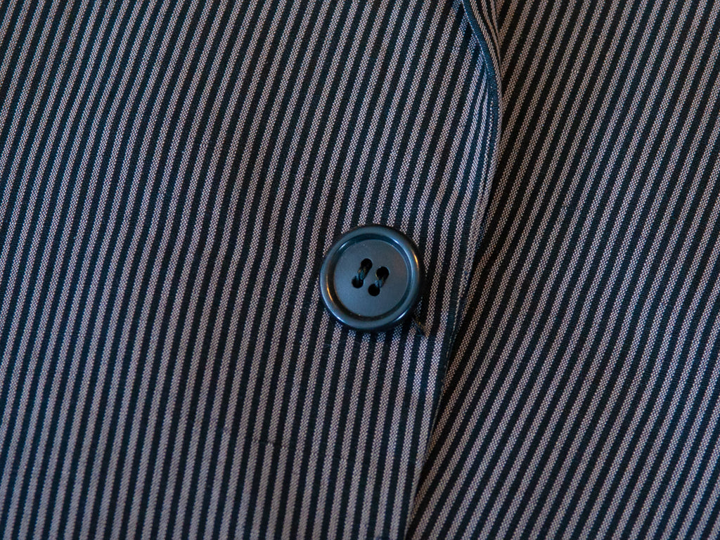 Hugo Boss Gray Striped Cotton Linen Maxwell Blazer