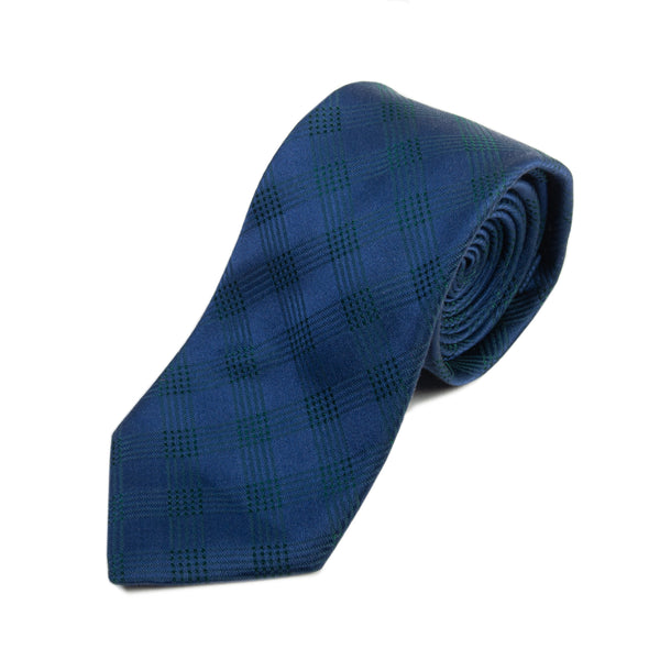 Hugo Boss Green on Navy Blue Check Tie