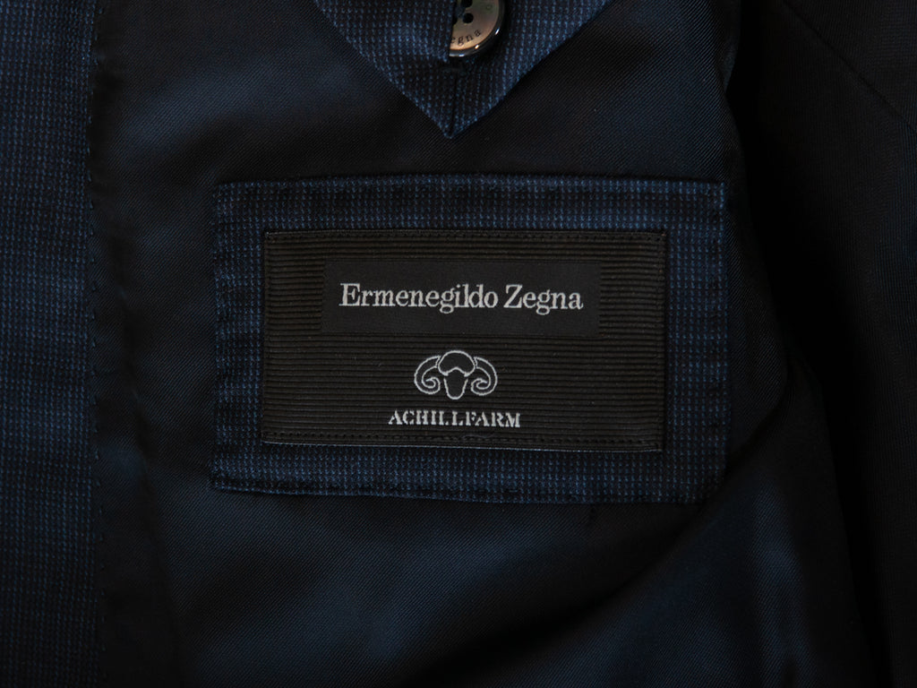 Ermenegildo Zegna NWT Blue Microcheck Achillfarm Milano Easy Suit