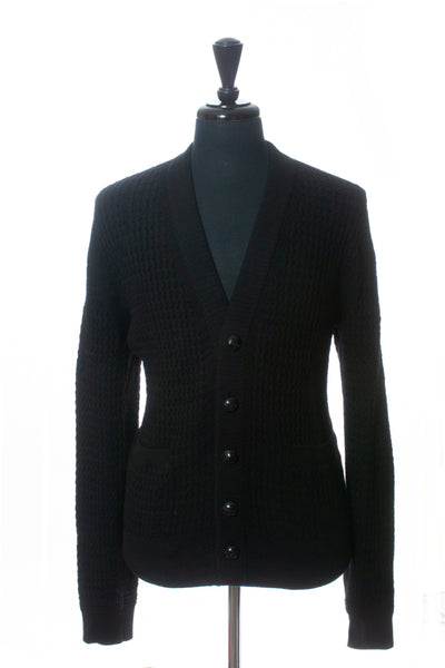 Tom Ford Black Merino Wool Cardigan Sweater