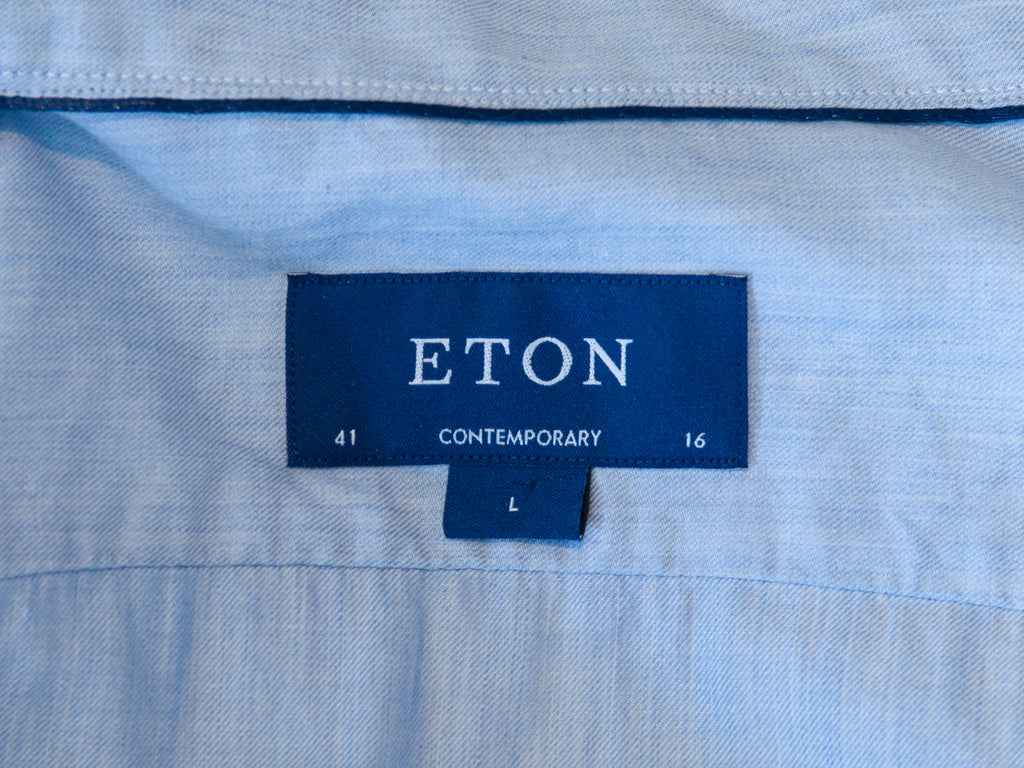 Eton Light Blue Contemporary Fit Lightweight Cotton Shirt