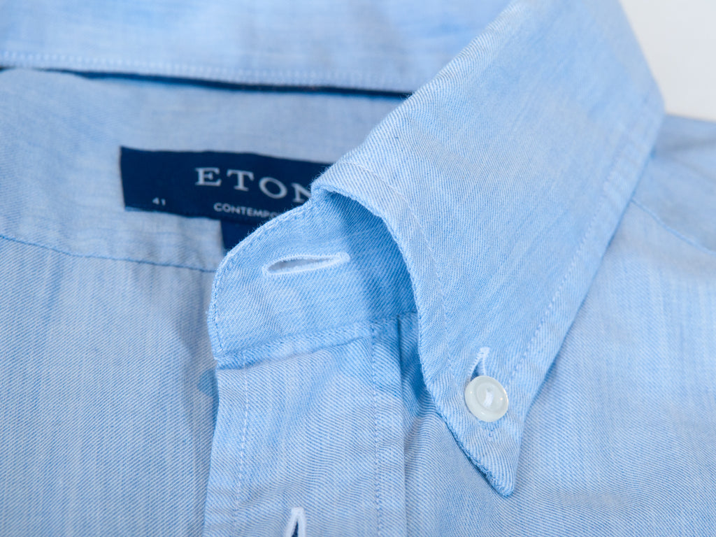 Eton Light Blue Contemporary Fit Lightweight Cotton Shirt