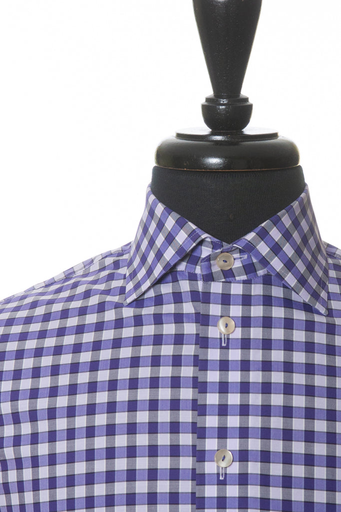 Eton Purple Check Contemporary Fit Shirt