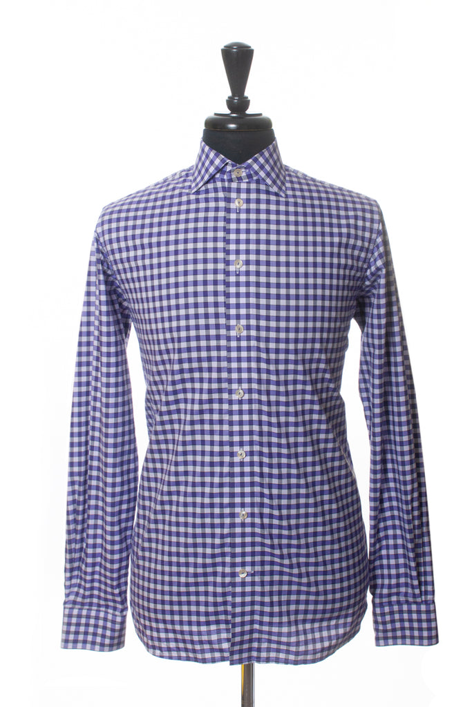 Eton Purple Check Contemporary Fit Shirt