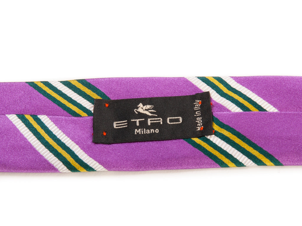Etro Purple Striped Silk Tie