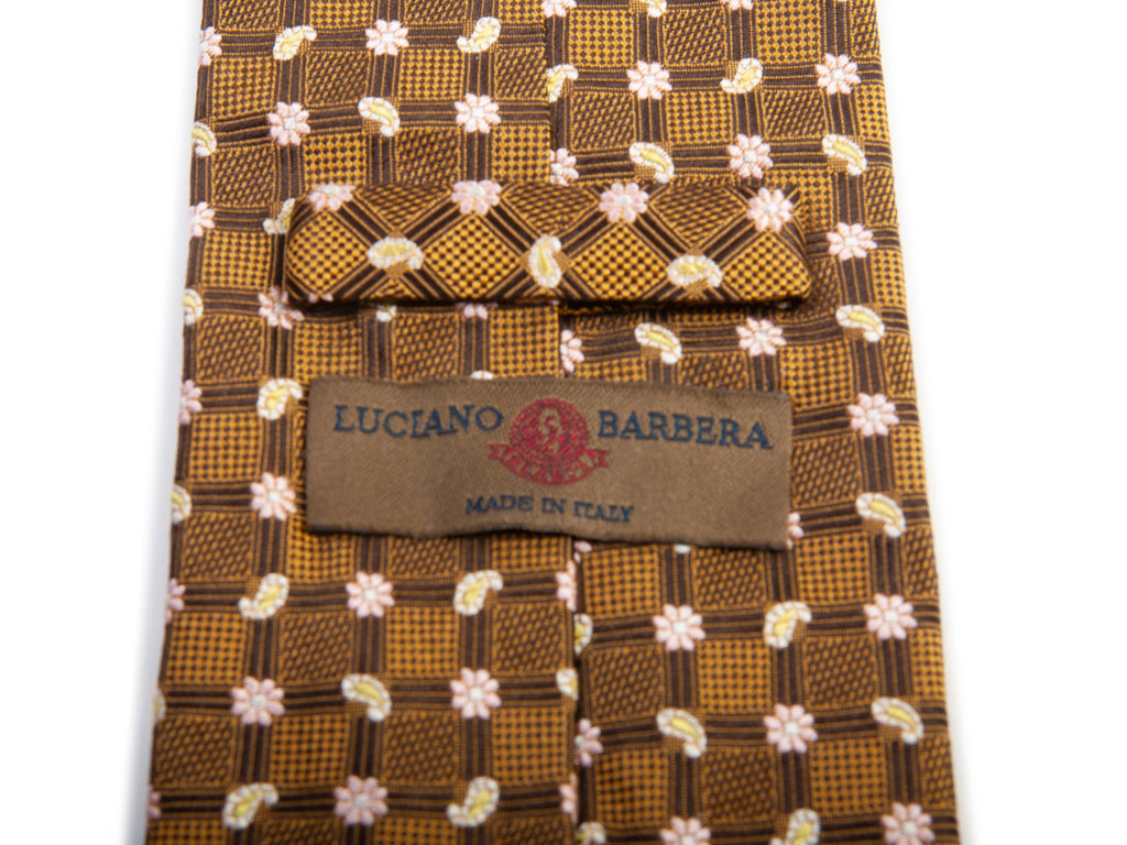 Luciano Barbera Brown Geometric Patterned Tie