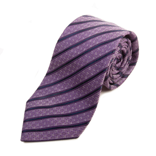 Ermenegildo Zegna Purple Striped Silk Tie