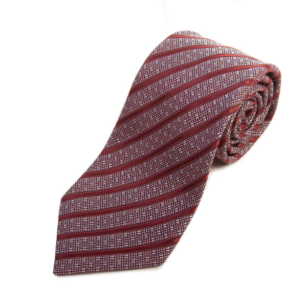 Ermenegildo Zegna Maroon Striped Silk Tie
