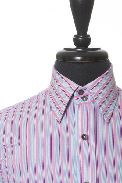 Dolce&Gabbana NWOT Pink on Gray Striped Classic Fit Shirt