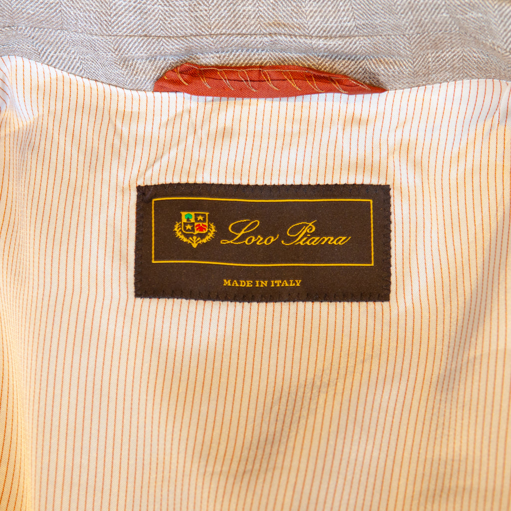 Loro Piana Sand Brown Silk Linen Blazer