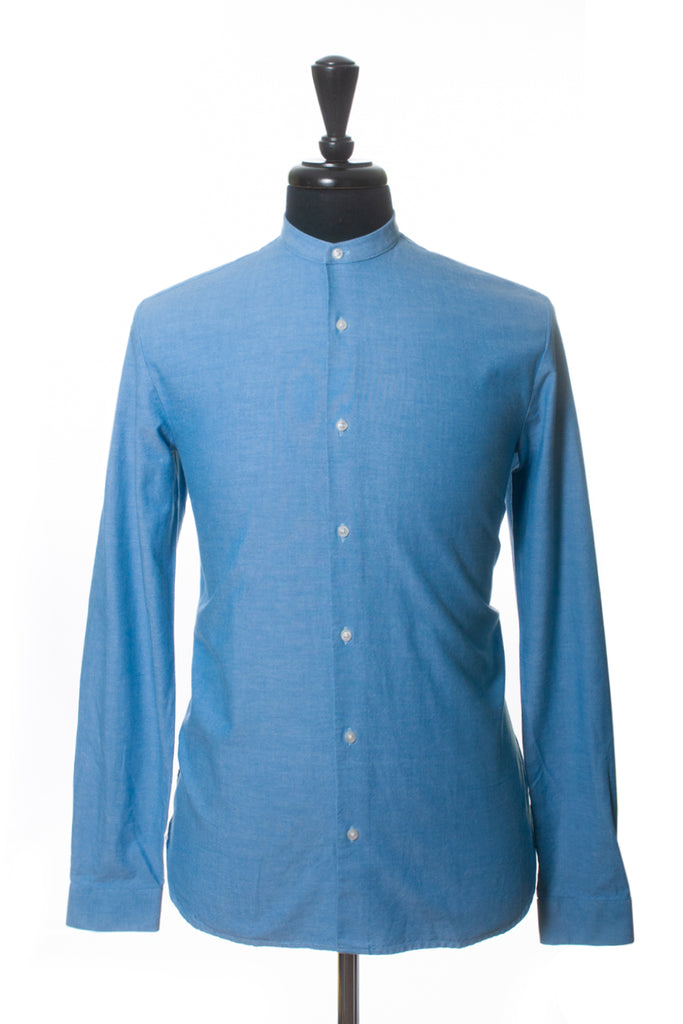 Hugo Boss Blue Banded Collar Eddison-W Shirt