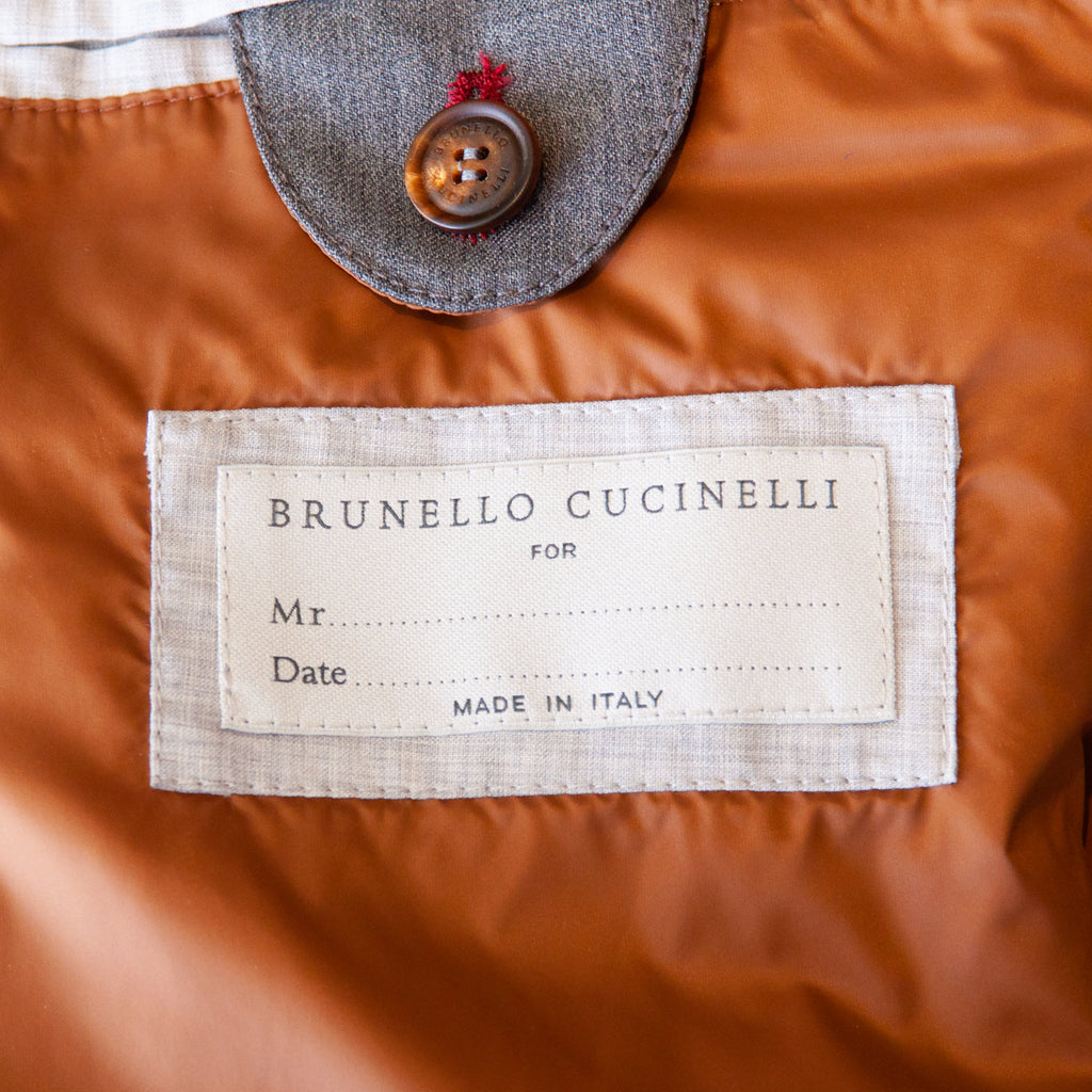 Brunello Cucinelli Gray Water Repellent Wool Down Vest