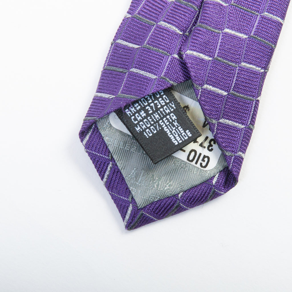 Armani Collezioni Purple Geometric Patterned Tie