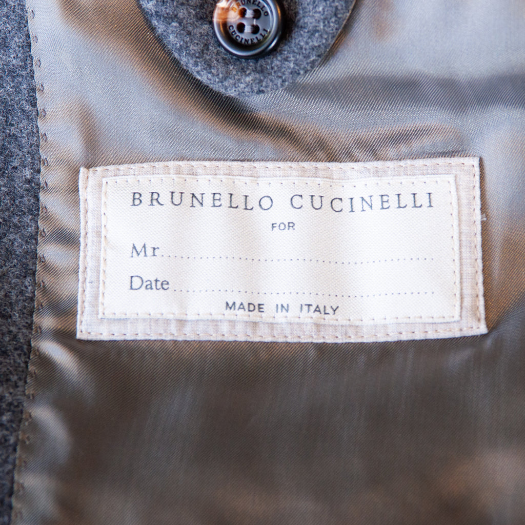 Brunello Cucinelli Gray Wool Overcoat