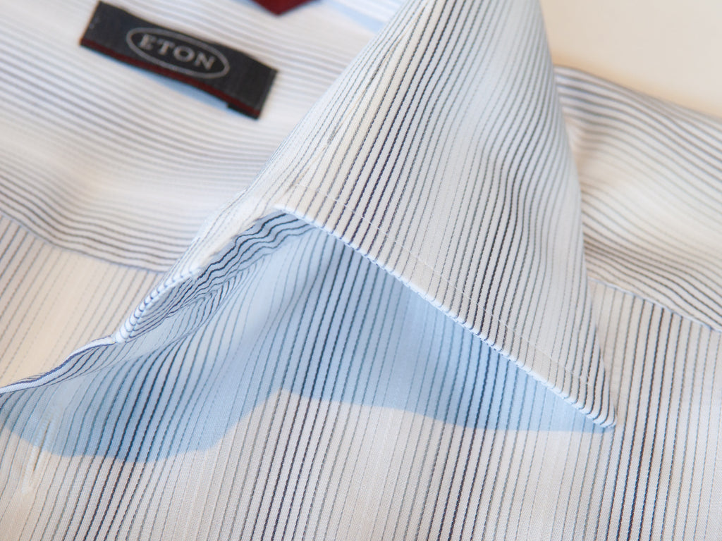 Eton Gray Stripe Wrinkle Free Cotton Shirt