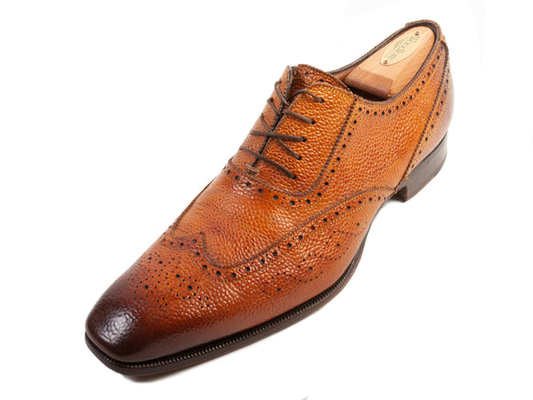 Di Bianco Brown Pebbled Leather Shoes