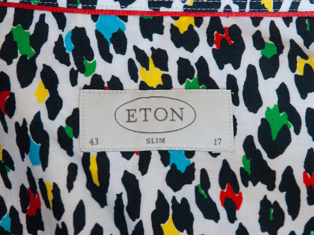 Eton Rainbow Leopard Print Slim Fit Shirt