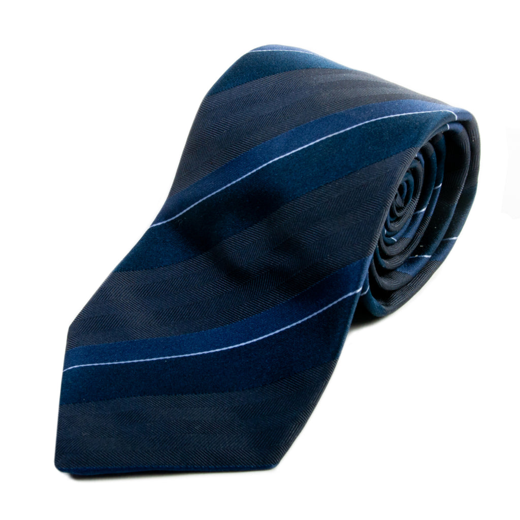 Dolce & Gabbana Navy Blue Striped Tie