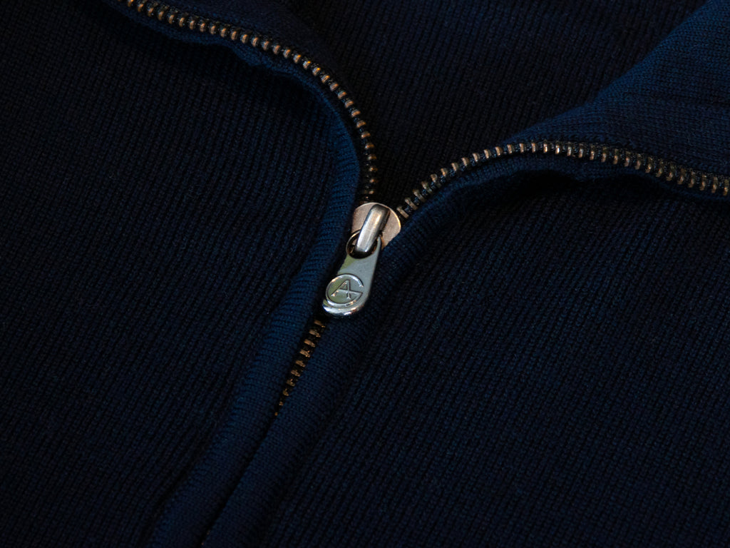Armani Collezioni Navy Blue Full Zip Cardigan Sweater