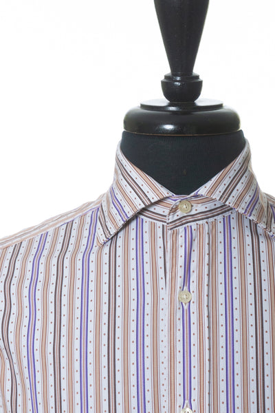 Etro Brown Striped Cotton Shirt