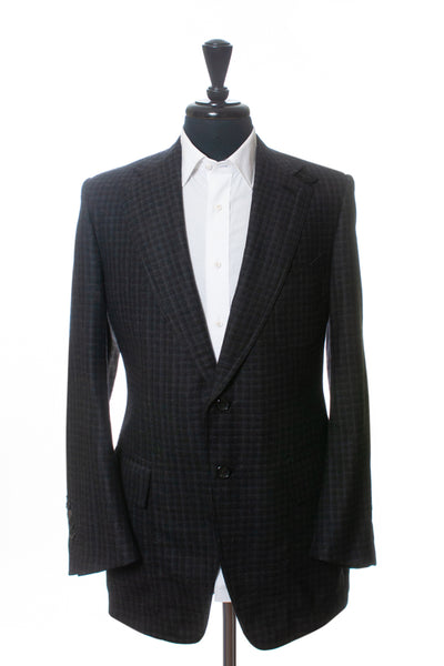 Tom Ford Charcoal Grey Check Wool Blazer