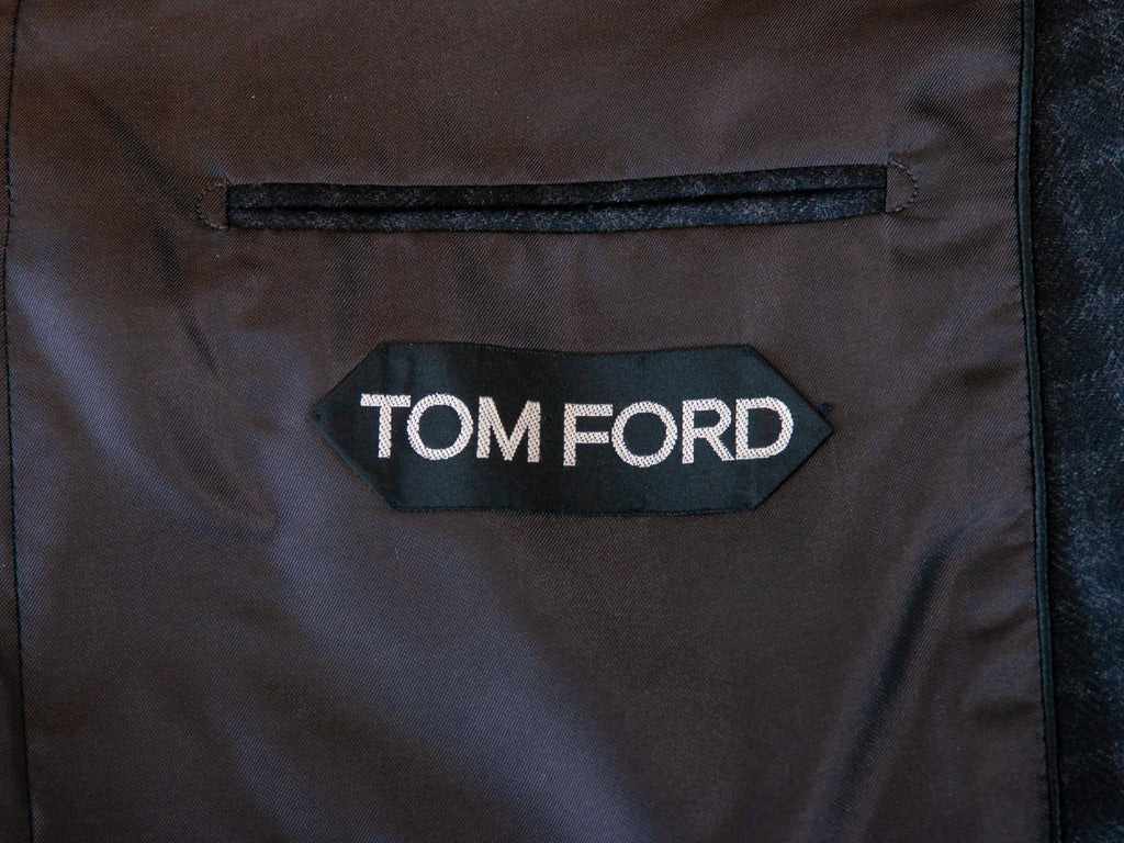 Tom Ford Charcoal Grey Check Wool Blazer