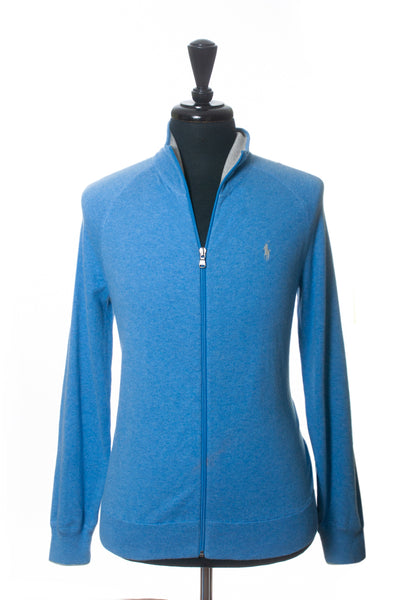 Polo Ralph Lauren Blue Cotton Full Zip Cardigan Sweater