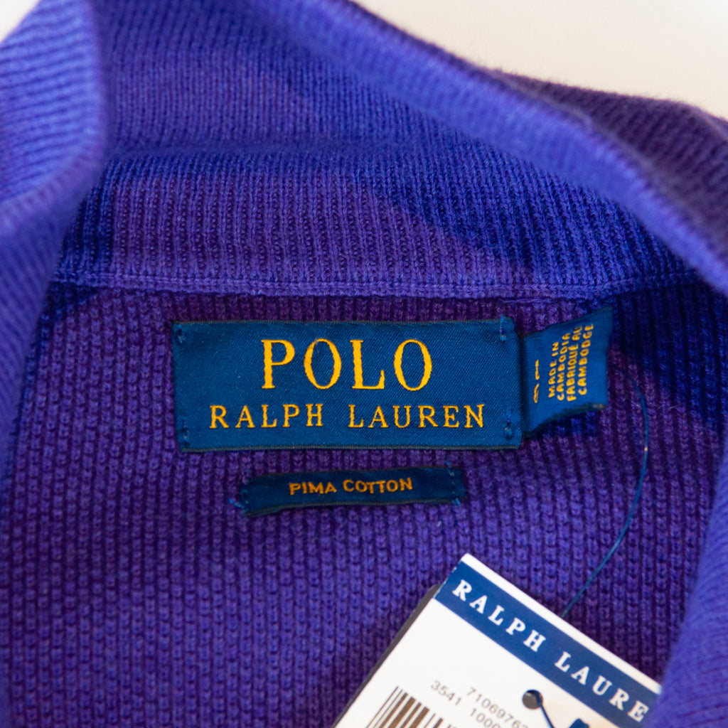 Polo Ralph Lauren Purple Pima Cotton Half Zip Sweater